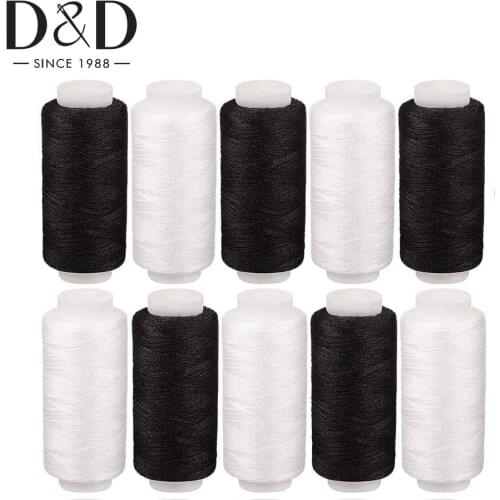 2Pcs Sewing Thread 500 Yards Machine and Hand Stitching Polyester Thread Spool for Quilting Embroidery Thread Sewing Accessories