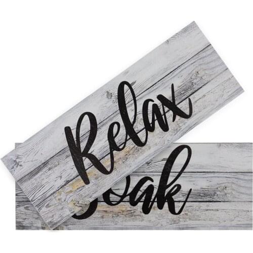 3PCS Soak Relax Unwind Wood Sign DIY Cutout Wooden Letter Sign for Wreath Home Door Wall Decor Art Decoration