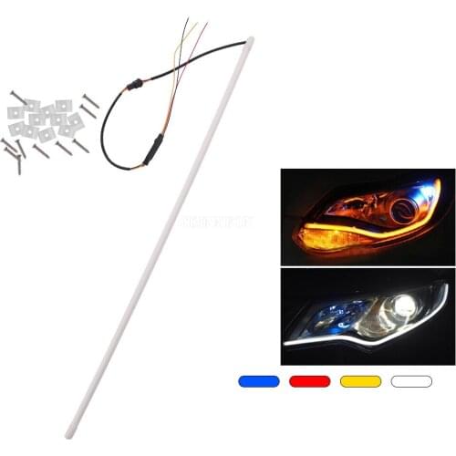 30Pcs/Lot 85Cm LED Car Motorcycle Flexible DRL Daytime Running Strip Light Soft Tube Tears Lamp Eyes Headlight Lights