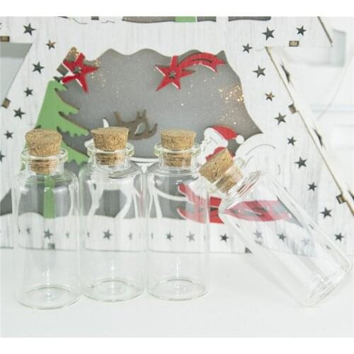 25ml 30ml Mini Glass Bottles With Cork Hyaline Vials Clear Jars Packaging Empty Cosmetic Perfume Vitreous Containers 50Pcs