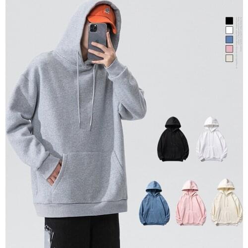 Basic Classic Solid Color Sweatshirt Hooded Autumn Winter Youth Men And Women Couple Loose Casual Outdoor Pullovers Sport Tops