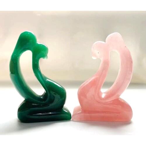 Free Shipping Natural Crystal High Quality Hand Carving Crystal different marterial crystal kiss person for gift YJL