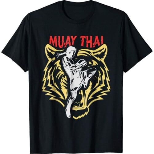 Muay Thai Tiger Fighter T-Shirt new 2019 Fashion Hot Mens T-Shirt Summer O Neck Cotton Custom Printed T Shirts