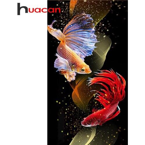 Huacan 5D DIY Diamond Painting New Animal Full Square/Round Diamond Embroidery Mosaic Fish Home Decor