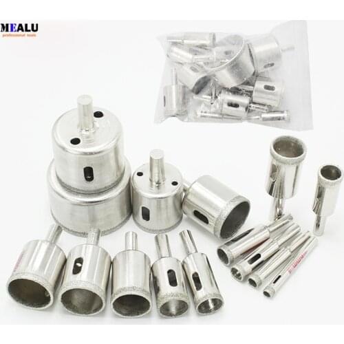 1set Glass Hole Opener Trepan Diamond Core Coating Diamond Hole Saw Drill Bit Tool For Tool Extractor Tile Marble Glass Ceramic