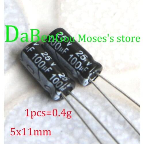 25v 100uf +/- 20% Capacitance 100% Original New Capacitors Electrolytic Capacitor Radial 5x11mm 1000pcs