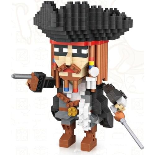 LOZ Blocks Mini Cartoon Pirate Captain Model Building Bricks for Children Gifts Funny Toy for Kids Corsair Brinquedos Boy 9762