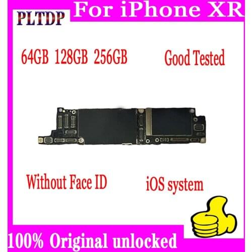 For iPhone XR Mainboard With/without face ID unlocked original with IOS System Plate 64GB/128GB/256GB For iphone XR motherboard