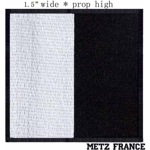 Metz, France Flag 1.5"wide embroidery patch for black and white/peace/nice