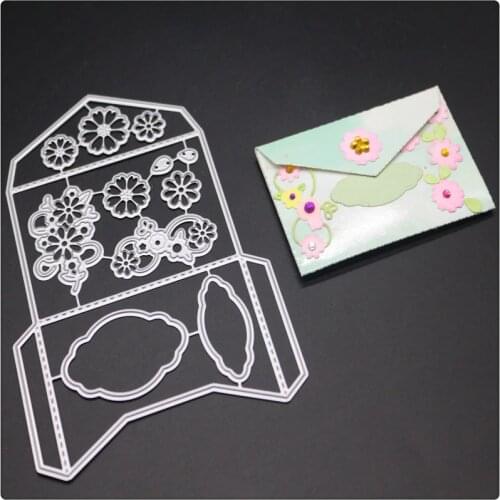 YINISE Flowers Envelope Metal Cutting Dies For Scrapbooking Stencils DIY Album Cards Decoration Embossing Folder Die Cuts CUT