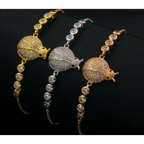 Fashion jewelry copper mosaic full stone 3D insect box chain plant factory price bracelet