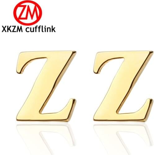 Wholesale Mens Cuff Links golden letter Z Cuff Link CUSTOM Cufflinks Men Accessories men cufflinks high quality button