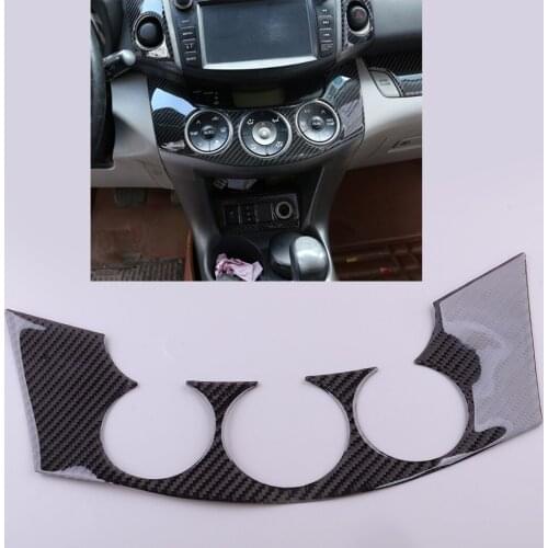 Black Carbon Fiber Central Console Switch Panel Trim Cover Fit For Toyota RAV4 2006 2007 2008 2009 2010 2011
