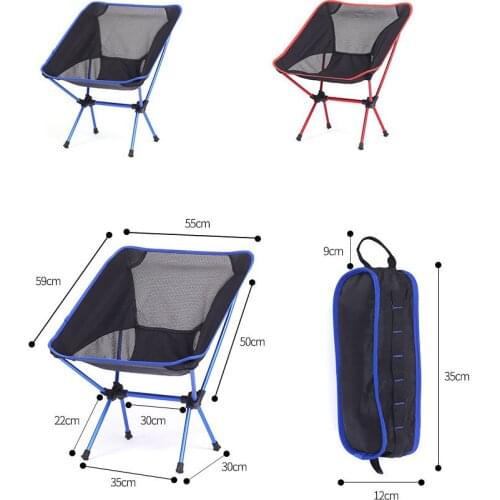 Wholesale Aluminum Alloy Portable Fishing Chair Ultra-Light Camping Moon Chair Folding Beach Chair