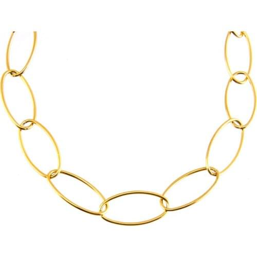 Stainless Steel Oval Unique women/Mens big Long O link chain necklace Sell in meter no clasp silver/gold color Male Jewelry