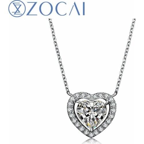 ZOCAI Necklace Main Stone 0.53 Carat GIA Certified Heart Shape Diamond in 18K White Gold (Au750) Women Necklace D03700