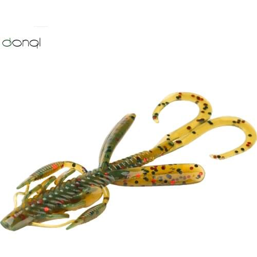 DONQL 10Pcs 2020 Latest Soft Fishing Lure 89mm 3.1g Silicone Worm Jigging Soft Baits Bass Artificial Plastic Minnow Fishing Lure