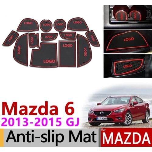 Anti-Slip Gate Slot Mat Rubber Coaster for Mazda 6 2013 2014 2015 GJ Atenza Mazda6 pre-Facelift Wagon Sedan Accessories Stickers