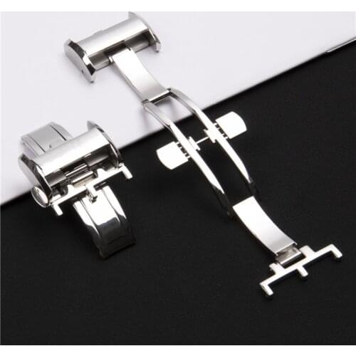 18mm Stainless Steel Butterfly Buckle for Longines Master Leather Watchband Deployment Folding Clasp Watch Accessories