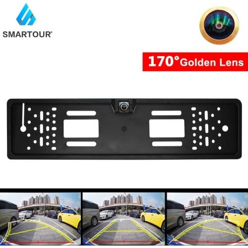 European number plate frame rear view golden camera night vision reversing reversing parking rear view camera auto parts fisheye