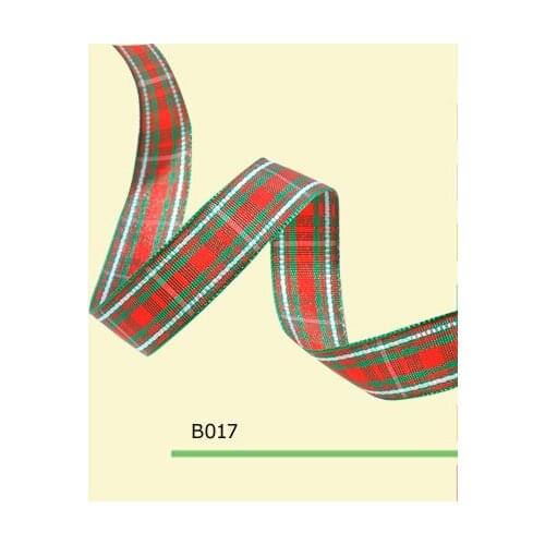 1.5" inch 38mm Red Green and White christmas plaid ribbon
