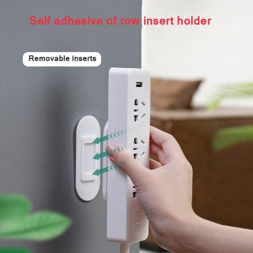 Self-Adhesive Desktop Socket Fixer Cable Organizer Seamless Punch-free Plug Sticker Holder Wall Fixer Power Strip Holders Sticke