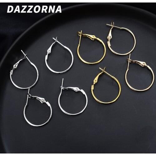 Cute 30-90Pcs Round Big Circle Earrings Loop 4 Color Earring Hooks Clasp For DIY Women Jewelry Making Accessories Supplier