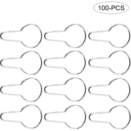 Curtain Shower Shower Metal Curtain Ring Rings Hooks Hook Shower Curtain Gourd Curtain Hook-100 Pcs 1 Pack