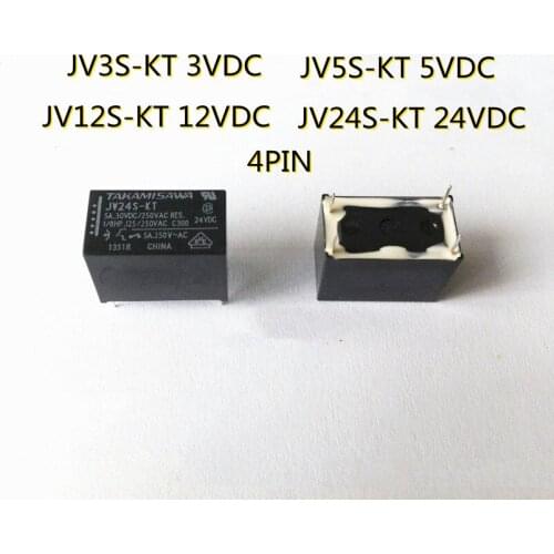 10pcs/lot NEW relay JV24S-KT-24VDC JV3S-KT JV5S-KT JV12S-KT 12VDC 24VDC JV24SKT DC24V 12V 4PIN