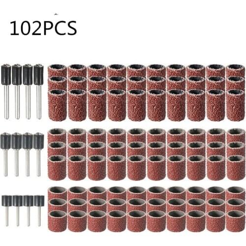 102pcs Sanding Drum Sanding Mandrel for Dremel Rotary Tools Abrasive Tools Polishing Sanding Bands Sandpaper Dropshipping