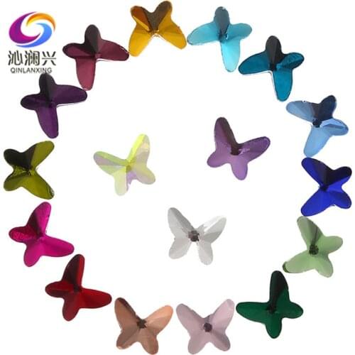 10x12mm 50pcs/bag Super beauty Butterfly shape flatback glass crystal loose rhinestones Diy/nail art/jewelry accessory