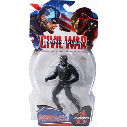 17cm Avengers Super Hero Captain America 3 Civil War Black Panther Superhero PVC Action Figure Collectible Model Toys Doll