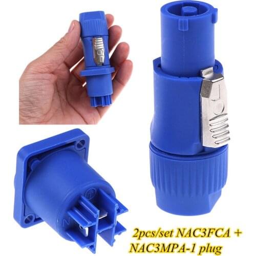 2Pcs/set PowerCON Audio 3P Type A NAC3FCA+NAC3MPA-1 Chassis Plug Panel Connector