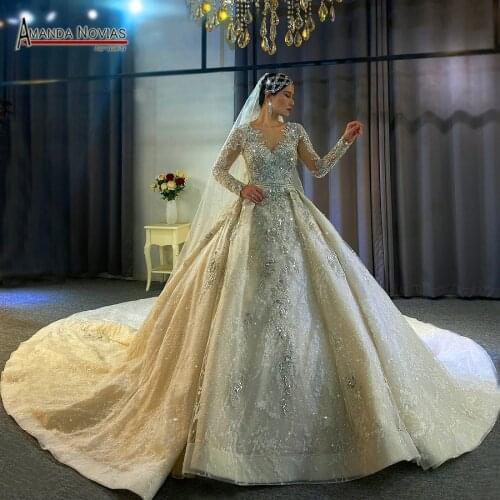 2021 new design beading wedding gowns royal wedding dresses