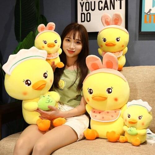 25/35/45CM Creative Yellow Duck Soft Animal Plush Stuffed Toy Pillow Kawaii Sofa Decor for Children Girlfriend Birthday Gifts