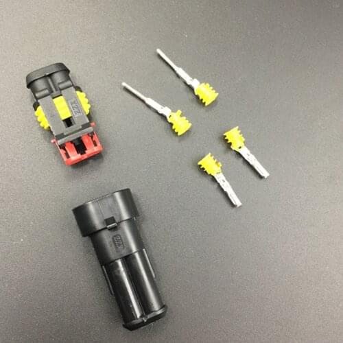 5Kits Flame retardancy 2P Sealed waterproof automotive Wire Connector Plug Car Motorcycle Pin Way Waterproof Electrical Nylon