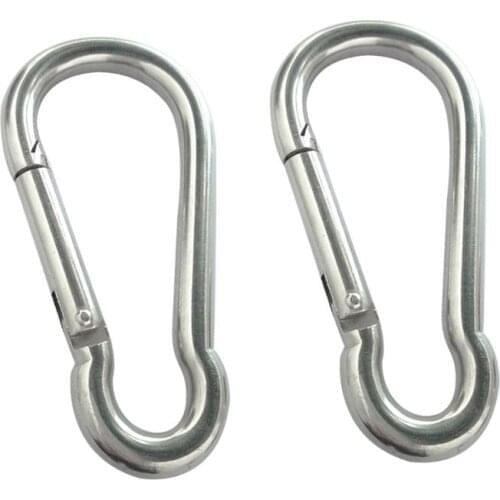 5pcs 304 Stainless Steel Spring Snap Hook Quick Link Carabiner Clip M5 Heavy Duty