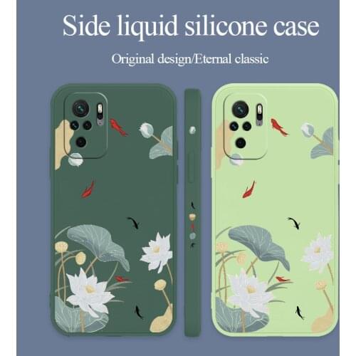 Lotus Case For Xiaomi Redmi Note 10 10S 9T 9 8 7 Pro MAX Soft Silicone Phone Cover For Redmi 9 9A 9T K40 K30 K20 Pro Case