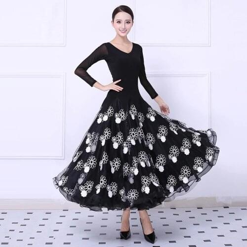 Big swing ballroom dress standard dance dress ballroom dance costume tango costumes viennese waltz dress long foxtrot dress