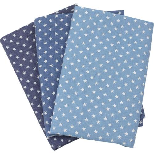 Denim Fabric Per Meter Pentagram Pattern Printed Jean Fabric For Sewing Handmade Mask Bag Clothes DIY Craft Production 50*150CM