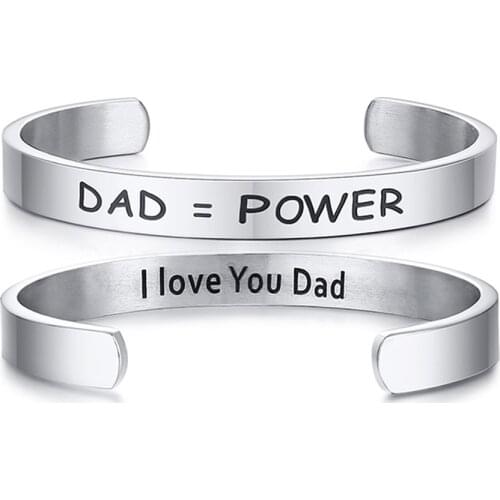 JHSL 8mm Father Dad Gift Men Bracelets Bangles C Shape Gray Stainless Steel Fashion Jewelry New Arrival 2019