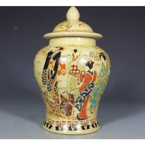 CHINESE PAINTING BELLE OLD PORCELAIN POT