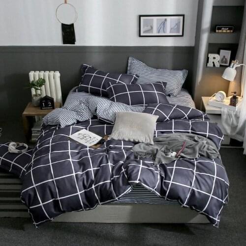 J Star Plaids Geometric Owl 4pcs Bed Cover Set Cartoon Duvet Cover Bed Sheets And Pillowcases Comforter Bedding Set 61001