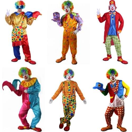 Clown Cosplay Suit Halloween Costumes for Women Men Magic Performance Cosplay Adult Carnival Christmas New Year Party Costume