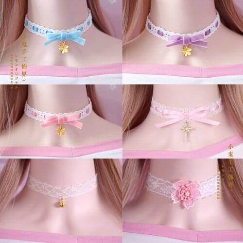 Japan Harajuku lace velvet necklace Lolita soft sister jewelry fresh small daisy necklace necklace chain collar