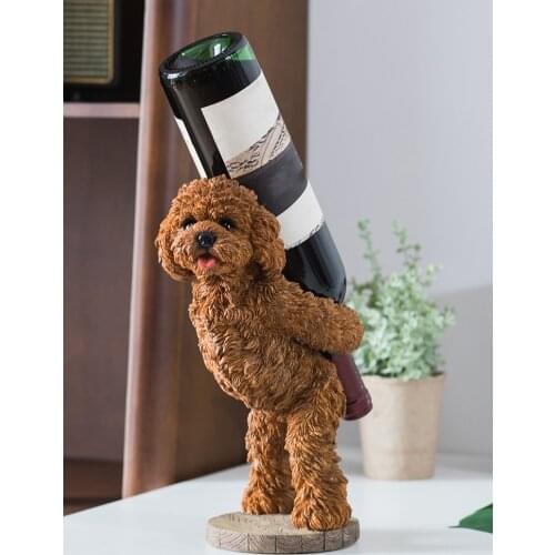 [MGT]European style creative wine rack animal decoration cute dog home living room bar counter display wine rack gift