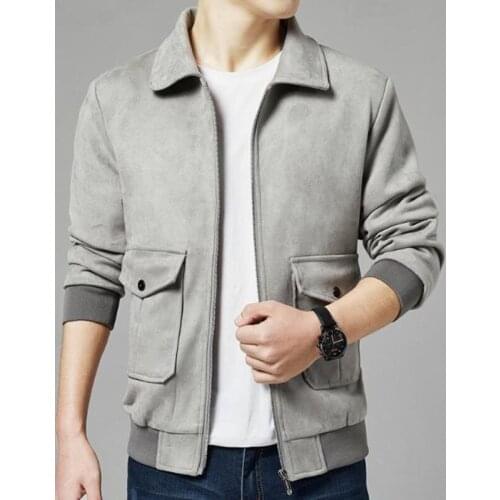 Mens Suede Fabric Jackets Spring Autumn Fashion Jacket Mens PU fur Coat New Arrival Men Male Casual Outer Plus Size Outerwear