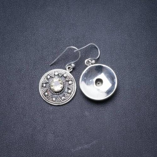 Natural Citrine Handmade Unique 925 Sterling Silver Earrings 1.25" Y3686