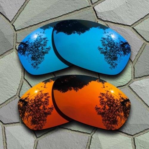 Sky Blue&Red Orange Sunglasses Polarized Replacement Lenses for Oakley Pit Bull