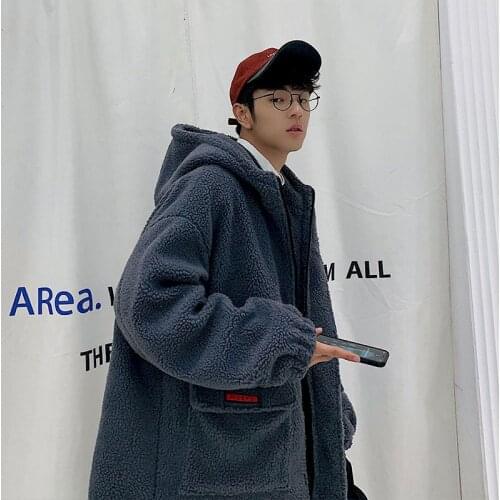 Winter New Lamb Wool Mens Jacket Mens Loose Large Size Cotton Coat Womens Brand Korean Version Trend Thick Jacket Men Clothes